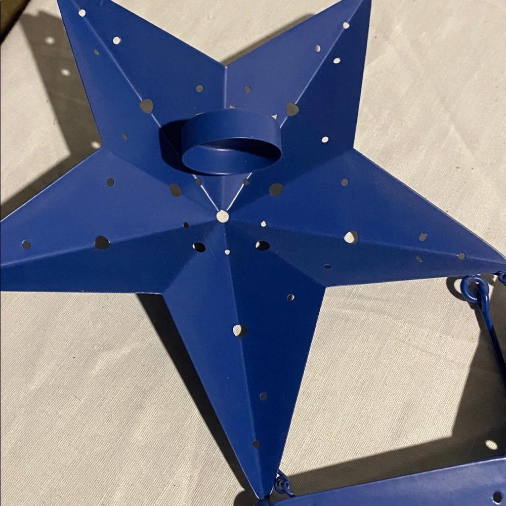 Blue Star-Shaped Hanging Lantern